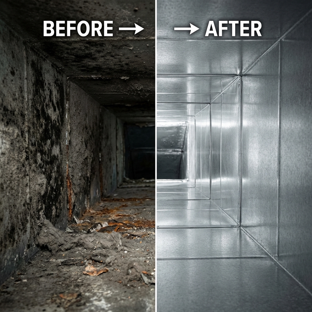 Before and After Air Duct Cleaning Comparison